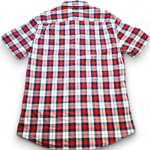 Hawker Rye Slim Fit Plaid Short Sleeve Cotton Button Down Size Large Tall - Picture 3 of 10